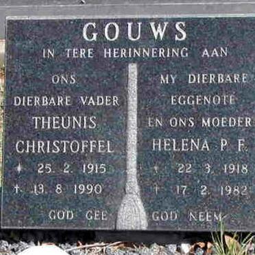 GOUWS Theunis Christoffel 1915-1990 &amp; Helena P.F. 1918-1982