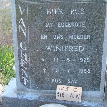 GHENT Winifred, van 1929-1988