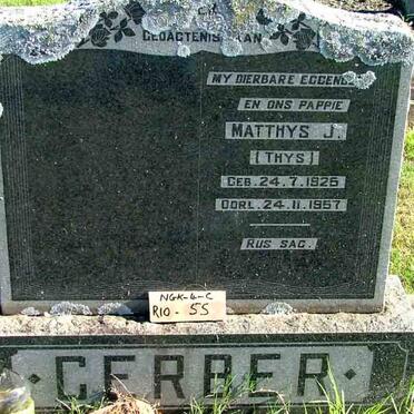 GERBER Matthys J. 1925-1957