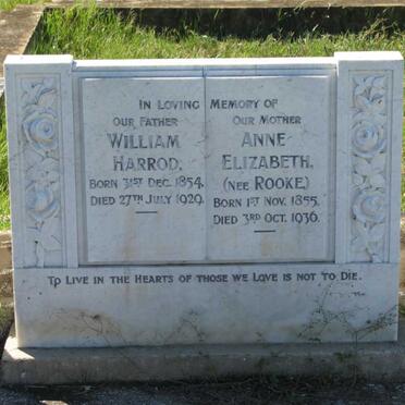HARROD William 1854-1929 &amp; Anne Elizabeth ROOKE 1855-1936
