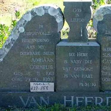 HEERDEN Susanna Johanna Catharina, van nee ERASMUS 1906-1963 :: VAN HEERDEN Adriaan Cornelis 1913-1963