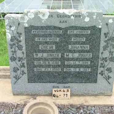 JONKER W.J. 1890-1959 &amp; M.C 1895-1987