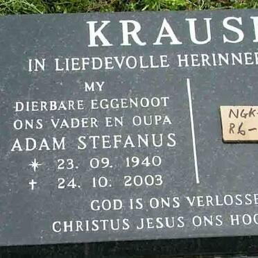 KRAUSE Adam Stefanus 1940-2003
