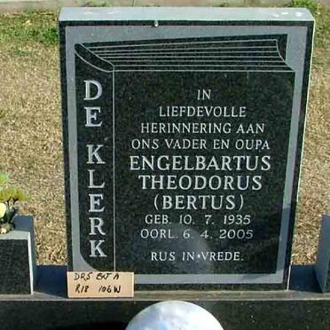KLERK Engelbartus Theodorus, de 1935-2005