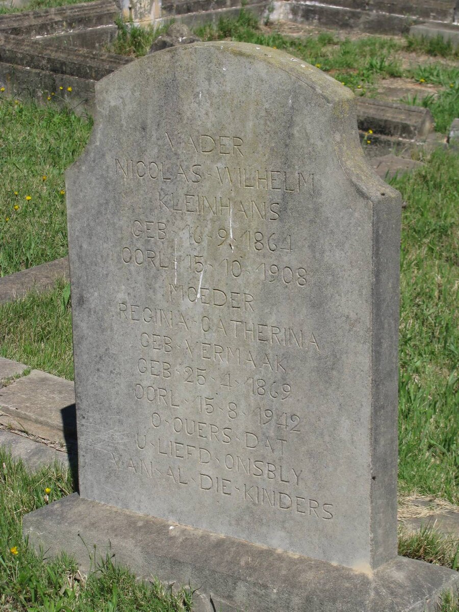 KLEINHANS Nicolas Wilhelm 1864-1908 &amp; Regina Catherina VERMAAK 1869-1942