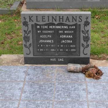 KLEINHANS Adolph Johannes 1917-1984 &amp; Adriana Jacoba 1929-1995