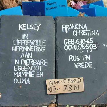 KELSEY Francina Christina 1945-2003