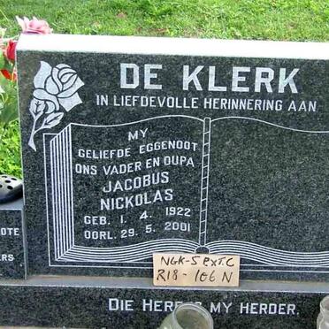 KLERK Jacobus Nickolas, de 1922-2001