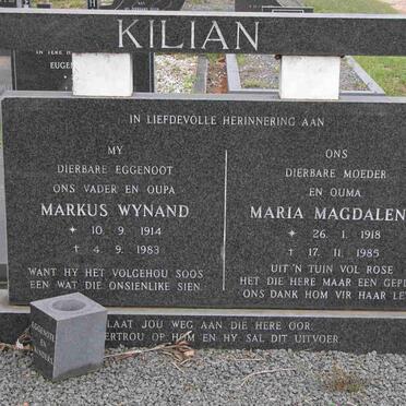 KILIAN Markus Wynand 1914-1983 &amp; Maria Magdalena 1918-1985