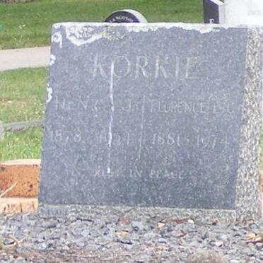KORKIE Henry 1878-1954 &amp; Florence E.C. 1881-1974