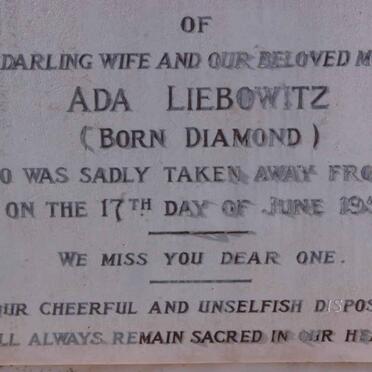 LIEBOWITZ Ada nee DIAMOND -1957