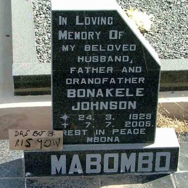 MABOMBO Bonakele Johnson 1929-2005