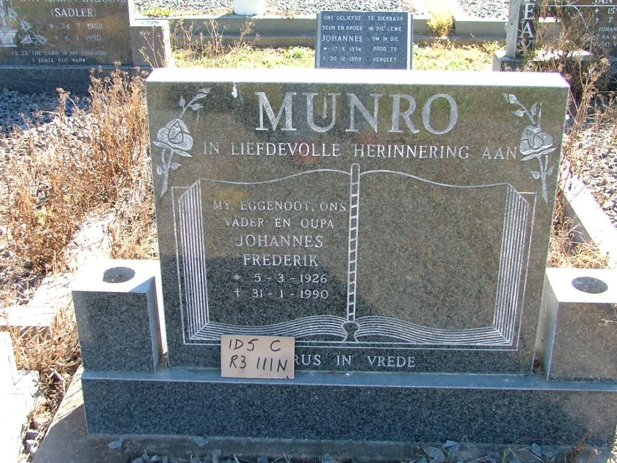 MUNRO Johannes Frederik 1926-1990