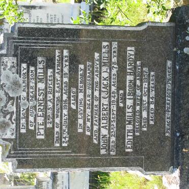 MILLS John Albert -1949 &amp; Edith HARDY -1957 :: MILLS Ernest -1916