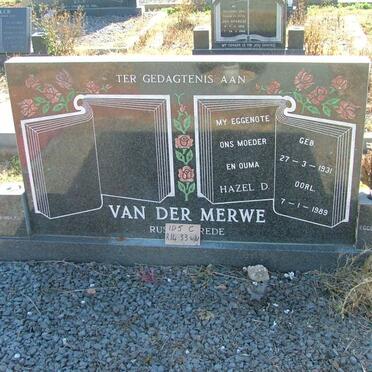 MERWE Hazel D., van der 1931-1989