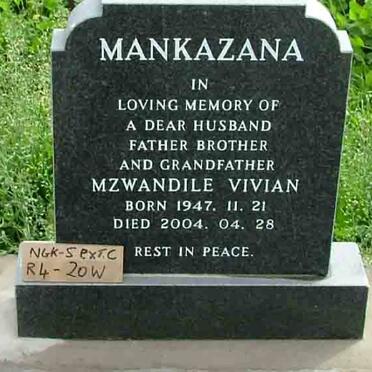 MANKAZANA Mzwandile Vivian 1947-2004