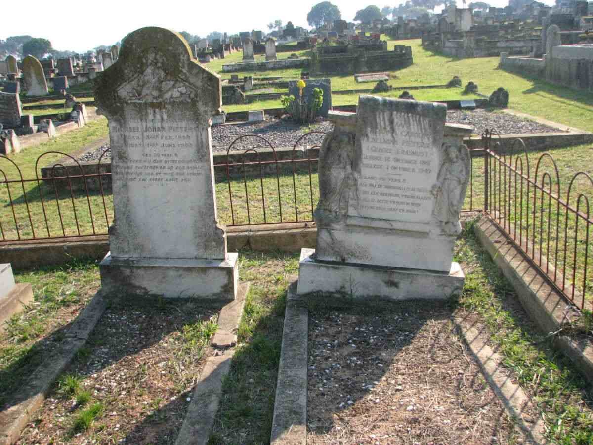 PIETERSEN Michael Johan 1858-1905 &amp; Susanna Carolina Wilhelmina ERASMUS 1861-1949