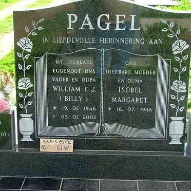 PAGEL William F.J. 1946-2002 &amp; Isobel Margaret 1946-