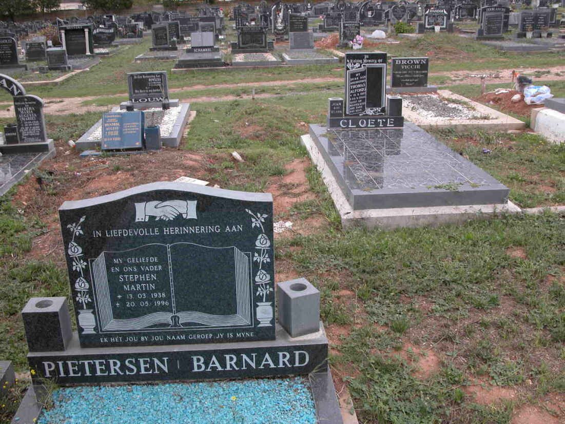 PIETERSEN Stephen Martin 1938-1996 :: BARNARD ? 