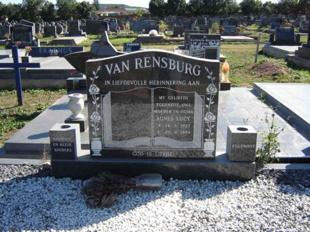 RENSBURG Agnes Lucy, van 1923-1999