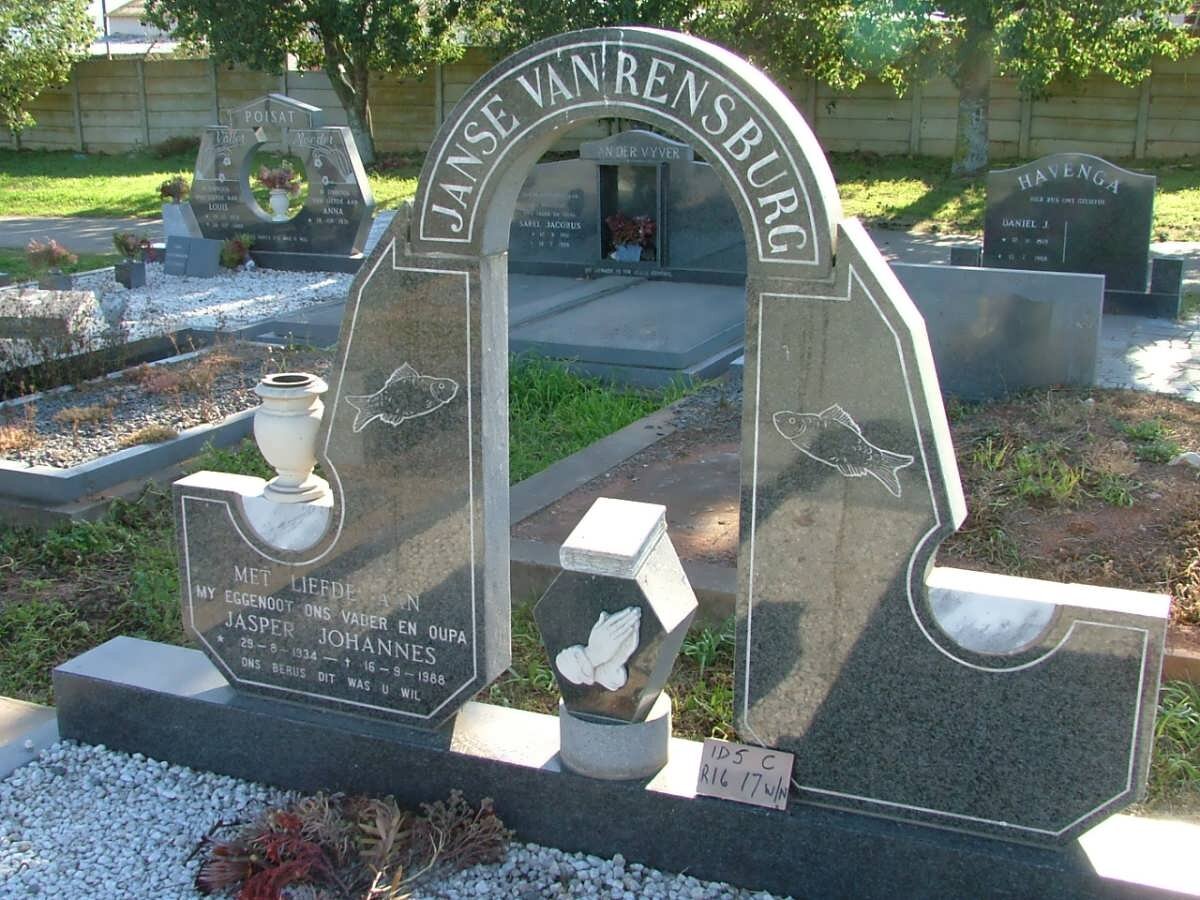 RENSBURG Jasper Johannes, Janse van 1934-1988