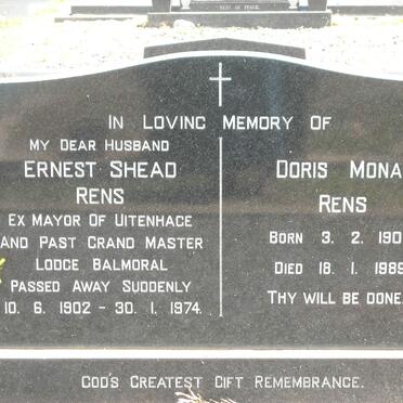 RENS Ernest Shead 1902-1974 &amp; Doris Mona 1907-1989