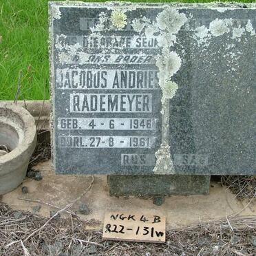RADEMEYER Jacobus Andries 1946-1961