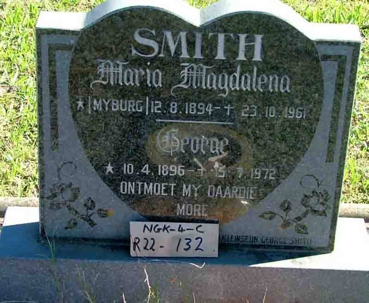 SMITH George 1896-1972 &amp; Maria Magdalena MYBURG 1894-1961
