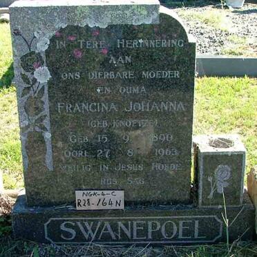 SWANEPOEL Francina Johanna nee KNOETZE 1890-1963