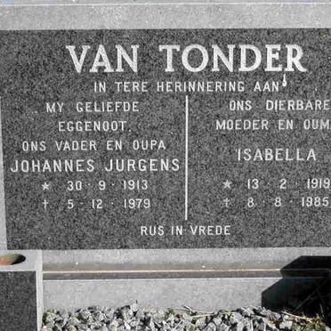 TONDER Johannes Jurgens, van 1913-1979 &amp; Isabella 1919-1985