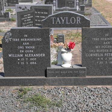 TAYLOR William Alexander 1907-1984 &amp; Cornelia Petronella 1927-1982