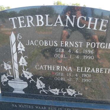 TERBLANCHE Jacobus Ernst Potgieter 1896-1990 &amp; Catherina Elizabeth 1901-1992