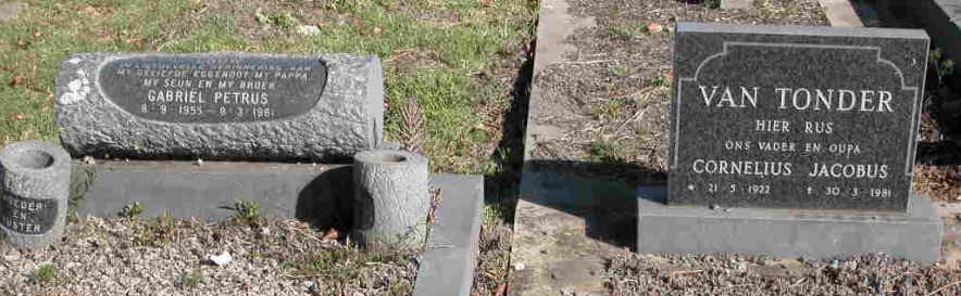 TONDER Cornelius Jacobus, van 1922-1981 :: LOUW Gabriel Petrus 1955-1981