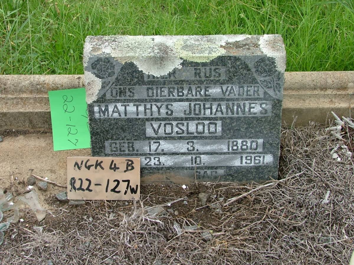 VOSLOO Matthys Johannes 1880-1961