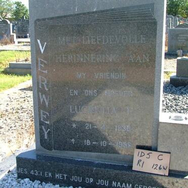 VERWEY Lucretia F. 1838-1989