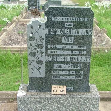 VOS Johan Valentyn Louis 1888-1960 &amp; Jeanette Petronella STRYDOM 1893-1966