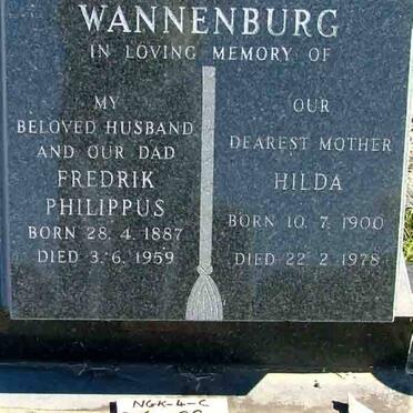 WANNENBURG Frederik Philippus 1887-1959 &amp; Hilda 1900-1978