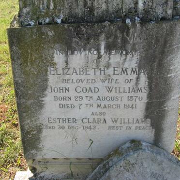 WILLIAMS Elizabeth Emma 1870-1941 :: WILLIAMS Esther Clara -1942