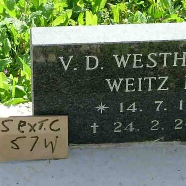 WESTHUIZEN Weitz M., v.d. 1927-2002