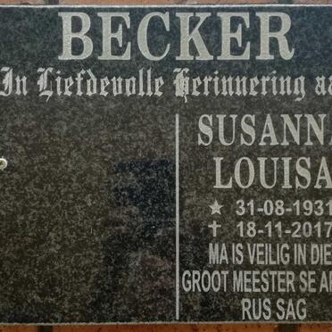 BECKER Susanna Louisa 1931-2017