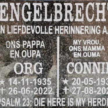 ENGELBRECHT George Sebastian 1935-2022 &amp; Connie 1936-2020