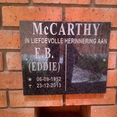McCARTHY E.B. 1952-2013