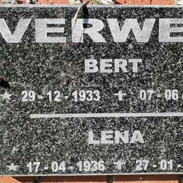 VERWEY Bert 1933-2005 &amp; Lena 1936-2009