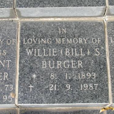 BURGER Willie S. 1893-1987