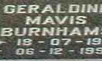 BURNHAMS Geraldine Mavis 1912-1997