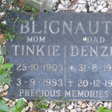 BLIGNAUT Denzil 1906-1996 &amp; Tinkie 1903-1993