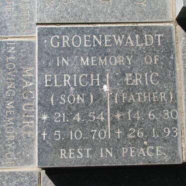 GROENEWALDT Eric 1930-1993 :: GROENEWALDT Elrich 1954-1970