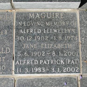 MAGUIRE Alfred Llewellyn 1902-1974 &amp; Jane Elizabeth 1902-2001 :: MAGUIRE Alfred Patrick 1933-2002