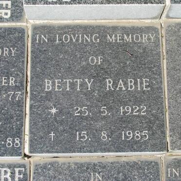 RABIE Betty 1922-1985
