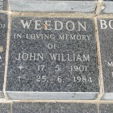 WEEDON John William 1901-1984